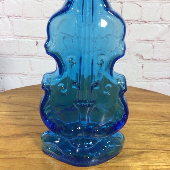 Vintage Imperial Glass Blue Violin Cello Vase - Picture 3 of 8